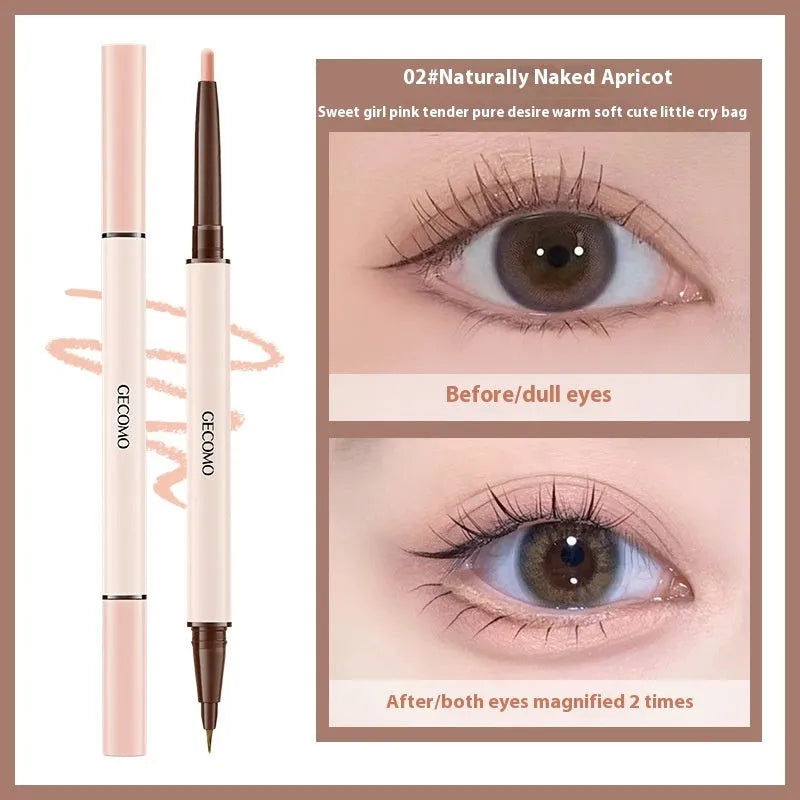 Stereoscopic star eyes double-headed liquid eyeliner pen with pearlescent finish