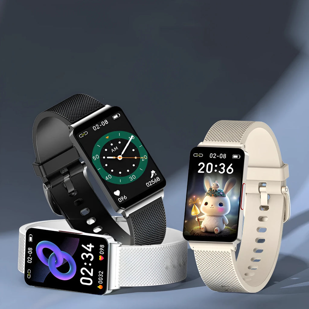 EP08 smart bracelet for blood glucose monitoring with a TPU strap and touchscreen display