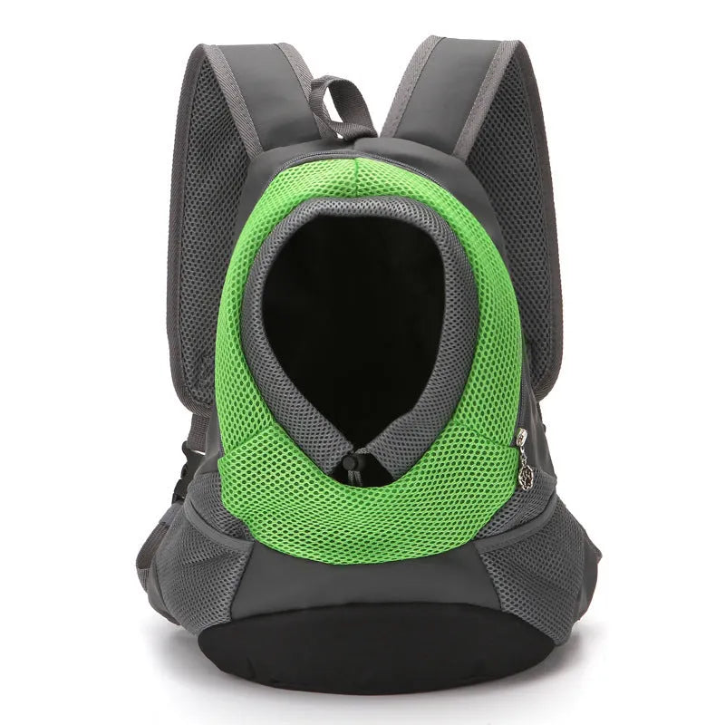 Breathable nylon pet backpack for small dogs and cats, classic solid colour, available in multiple colours.