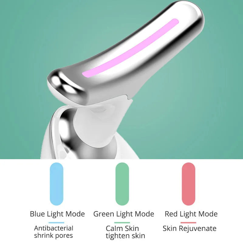 EMS thermal neck lifting massager with LED lights for facial skin tightening and wrinkle reduction