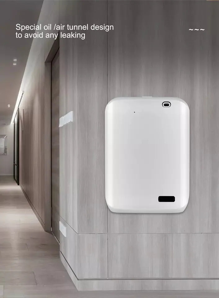 White smart HVAC wall mount diffuser with 150ml capacity and app control features