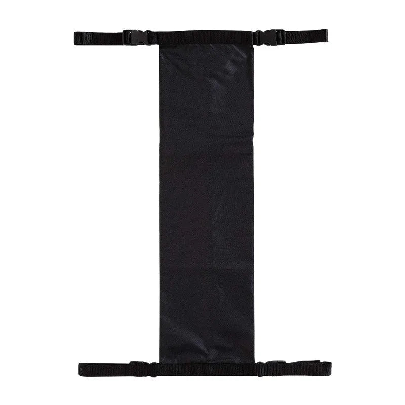Black cylindrical wheelchair pannier bag for oxygen cylinder storage during travel