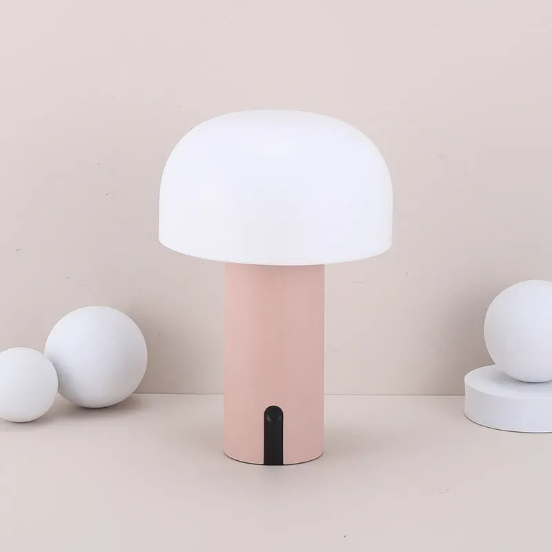 Decorative LED mushroom touch table lamp in warm white, 150x220mm, rechargeable bedside night light