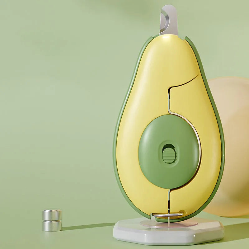 Professional LED pet nail clipper with safety guard in green, pink, and white colour options