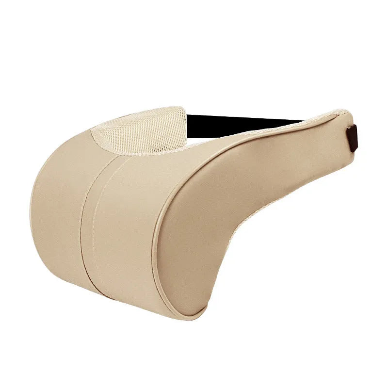 Leather car cushion with memory foam filling as headrest or lumbar support pillow