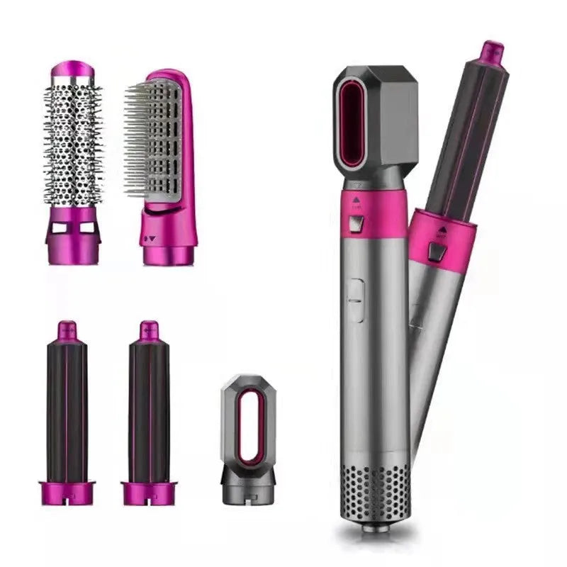 Multifunctional hot air curling iron in pink or white, plastic body, constant temperature hair care, with storage box options