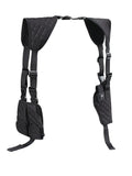 Outdoor holster portable hidden double magazine pouch in black nylon for unisex use