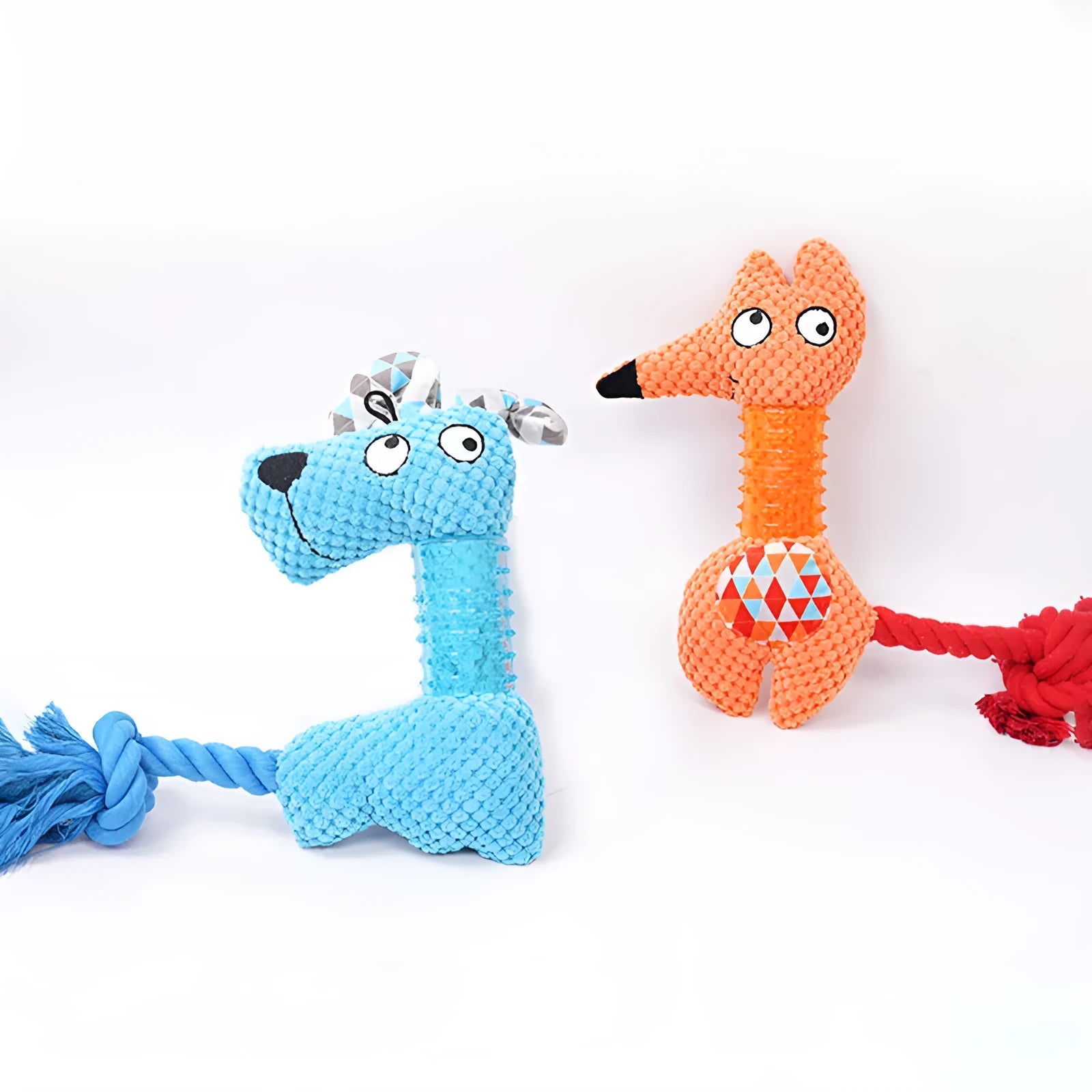 Corn kernel TPR dog squeaky toy Blue Orange with cotton rope tail for small and large dogs