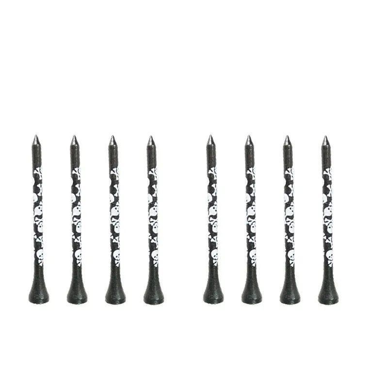 Black skull print bamboo dowel pins for golf shoes in 70mm and 83mm lengths