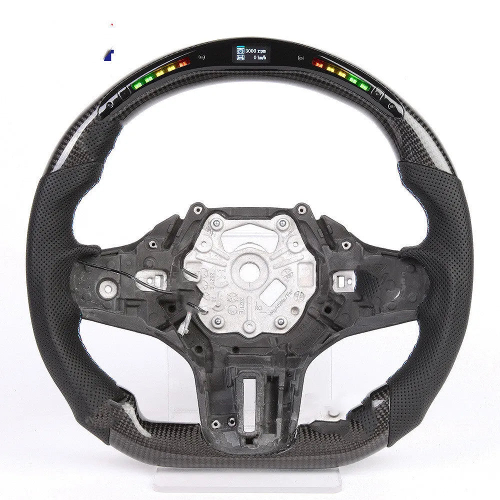 Black carbon fibre LED intelligent sports steering wheel for BMW X3 X5 models