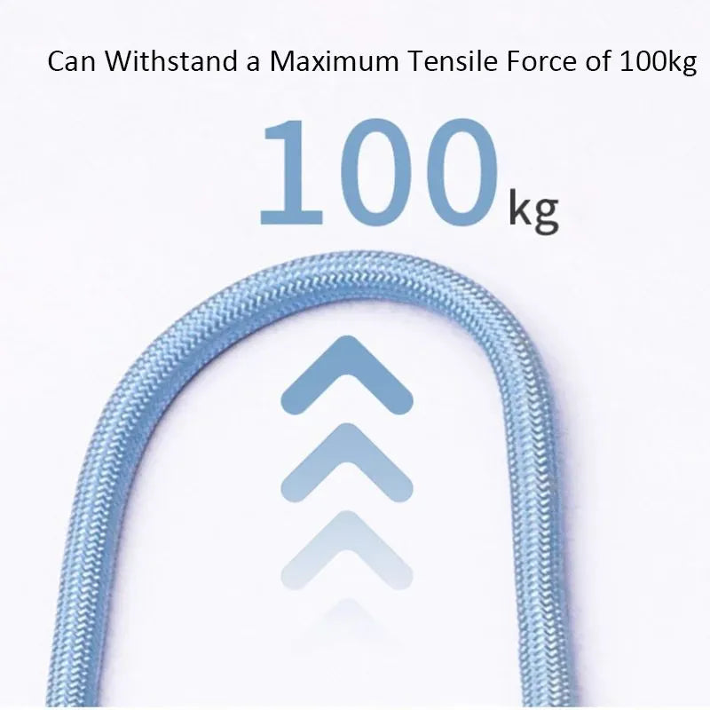 Blue double dog leash for two pets with foam-padded handle and metal clips.