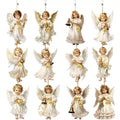 12 pieces Victoria Angel wooden ornaments set density plate modern simplicity Christmas decorations