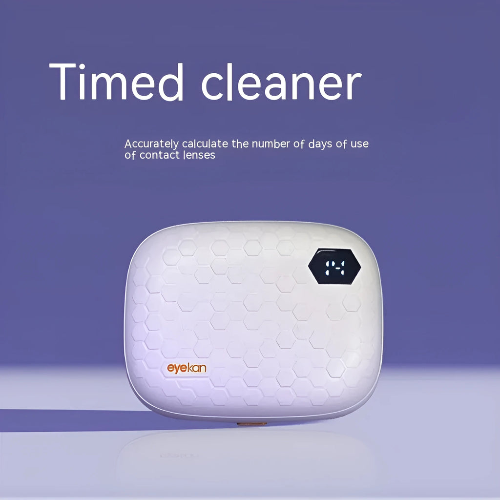 Compact pearl white ultrasonic glasses cleaning machine for invisible spectacles