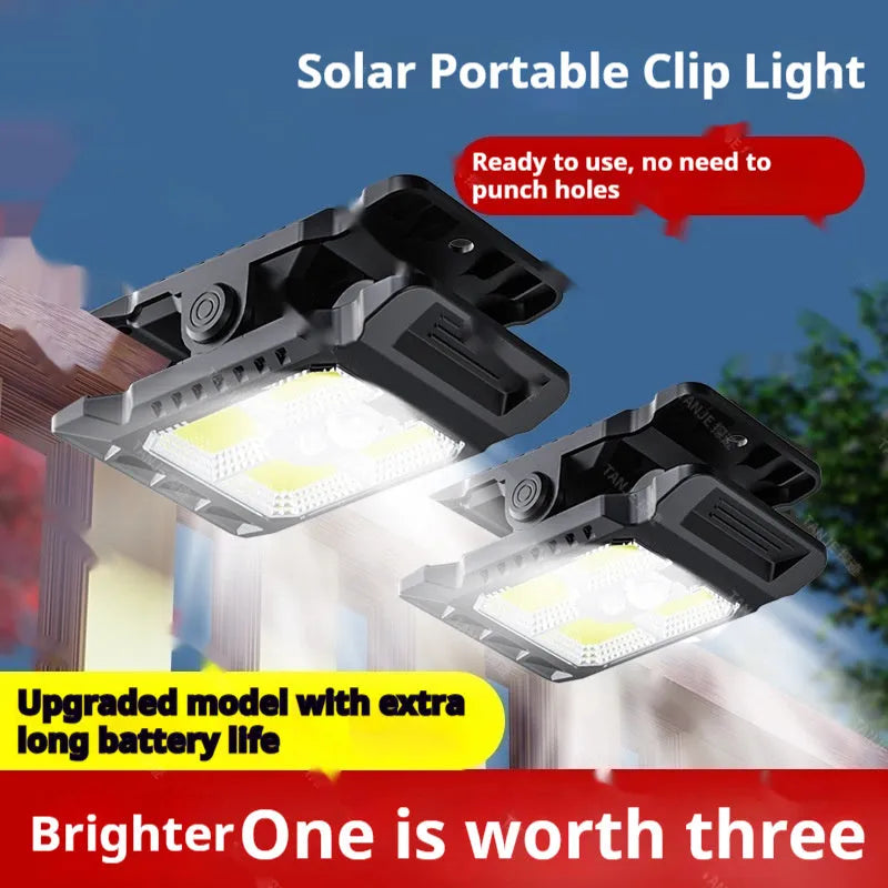 YD21B outdoor solar wall lamp punch-free clip light with 10W panel and ABS body