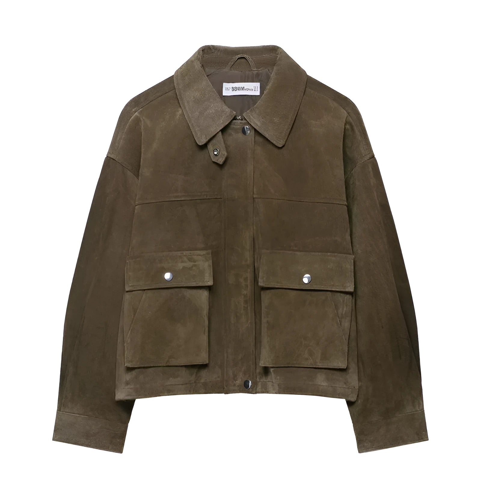 Women's medium thickness PU leather jacket in regular fit with Japanese Korean casual styling