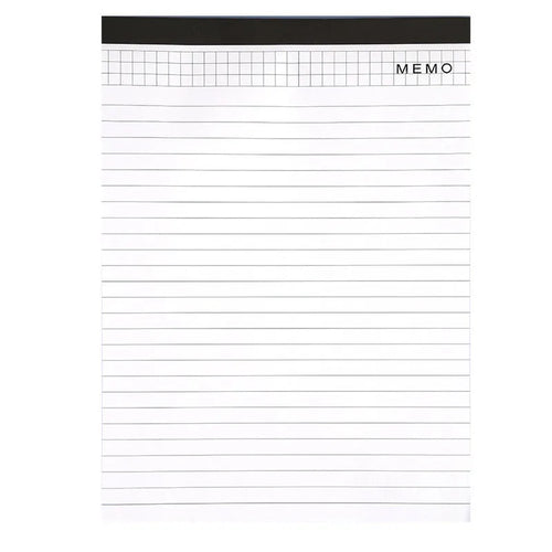 A4 paper cover notebook with grid-lined ivory pages and wireless adhesive binding.