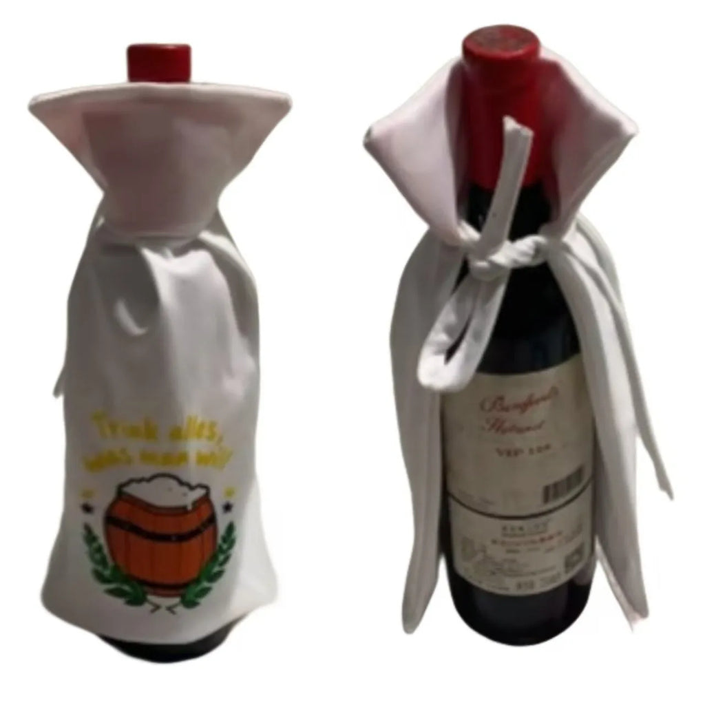 Two-tone cloth wine bottle cloak on a champagne bottle, 27x16cm, European style for Christmas decoration