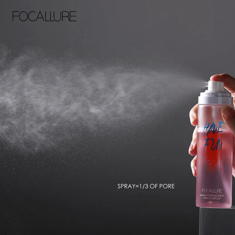 Pink 100ml makeup mist spray bottle for long lasting smear-proof makeup setting
