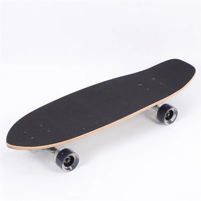 White 31-inch maple wooden street scooter skateboard complete set