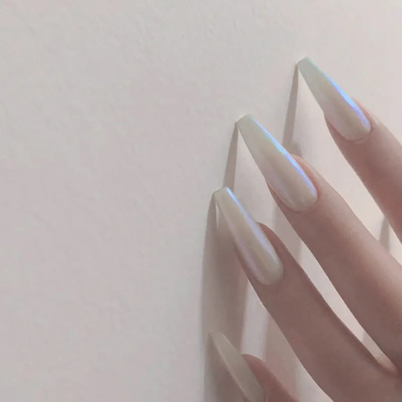 Flat head fake nail patch set in pointed short colour with durable ultra-thin finish for home manicure