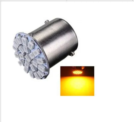 1156 1157 LED automotive brake light and turn signal bulb with 22 white LEDs.