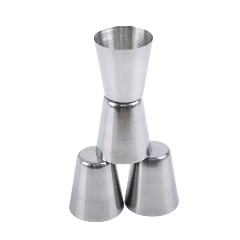 30 ml stainless steel wine glass set with silver finish and PU leather cup holder for outdoor carry