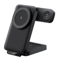 Portable wireless charger folding magnetic black ABS composite material 121x69x28mm on flat surface