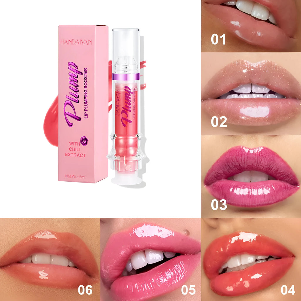 Tube of mirror finish liquid lipstick in a shiny shade from a six-colour range.