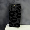 Black Lips TPU phone case for iPhone models, back cover with Black design