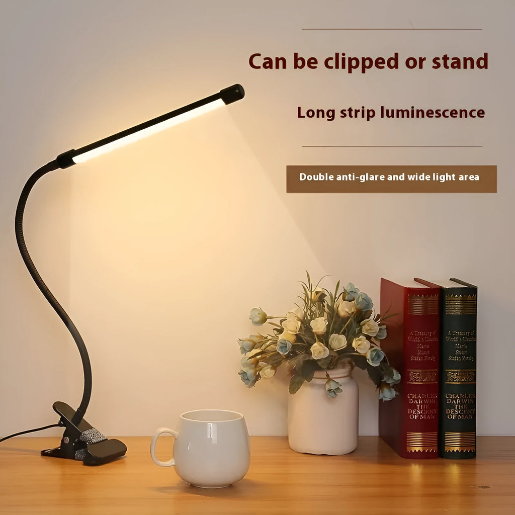 26cm black USB LED desk lamp with eye protection mode for student study