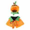Plush Halloween cloak for pets with double-sided design in pumpkin colours