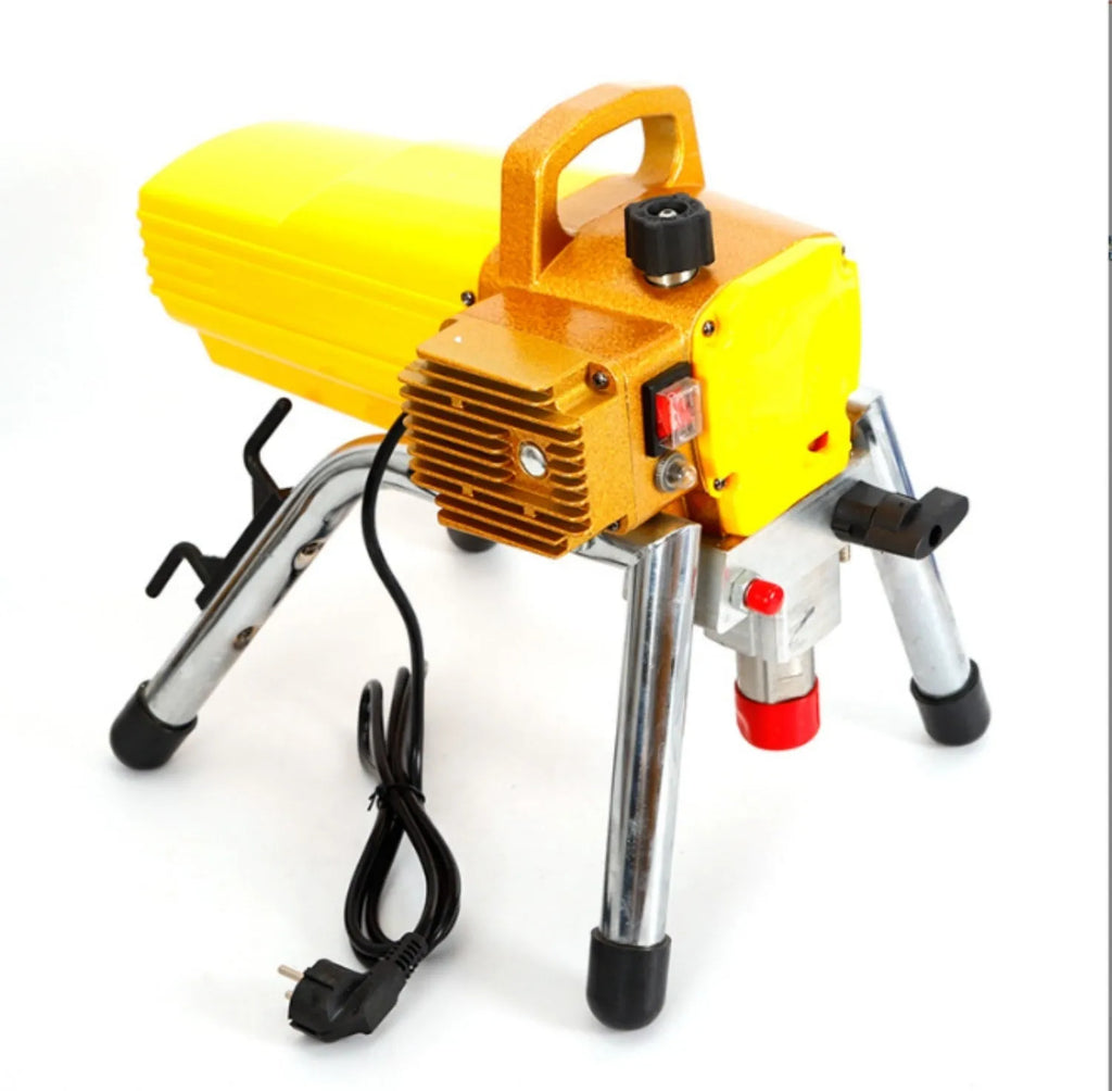 Blue 110V electric airless spraying machine with spray gun and extension rod.