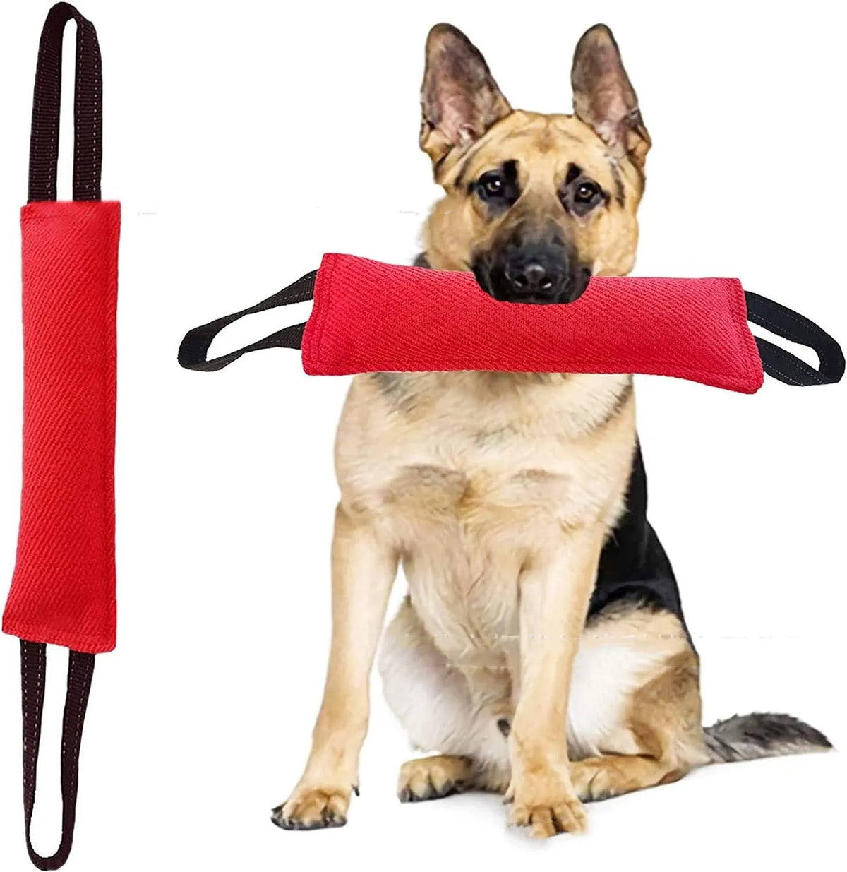 Dog bite pillow in red thickened bite resistant cloth with silk wool fill, 170g training toy