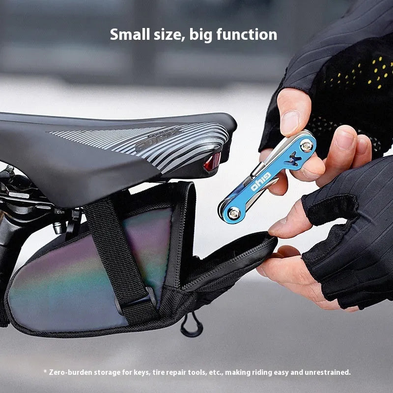 Bicycle waterproof rear bag 1.5L hanging taillight 15x8x8cm in black brown light purple colourful