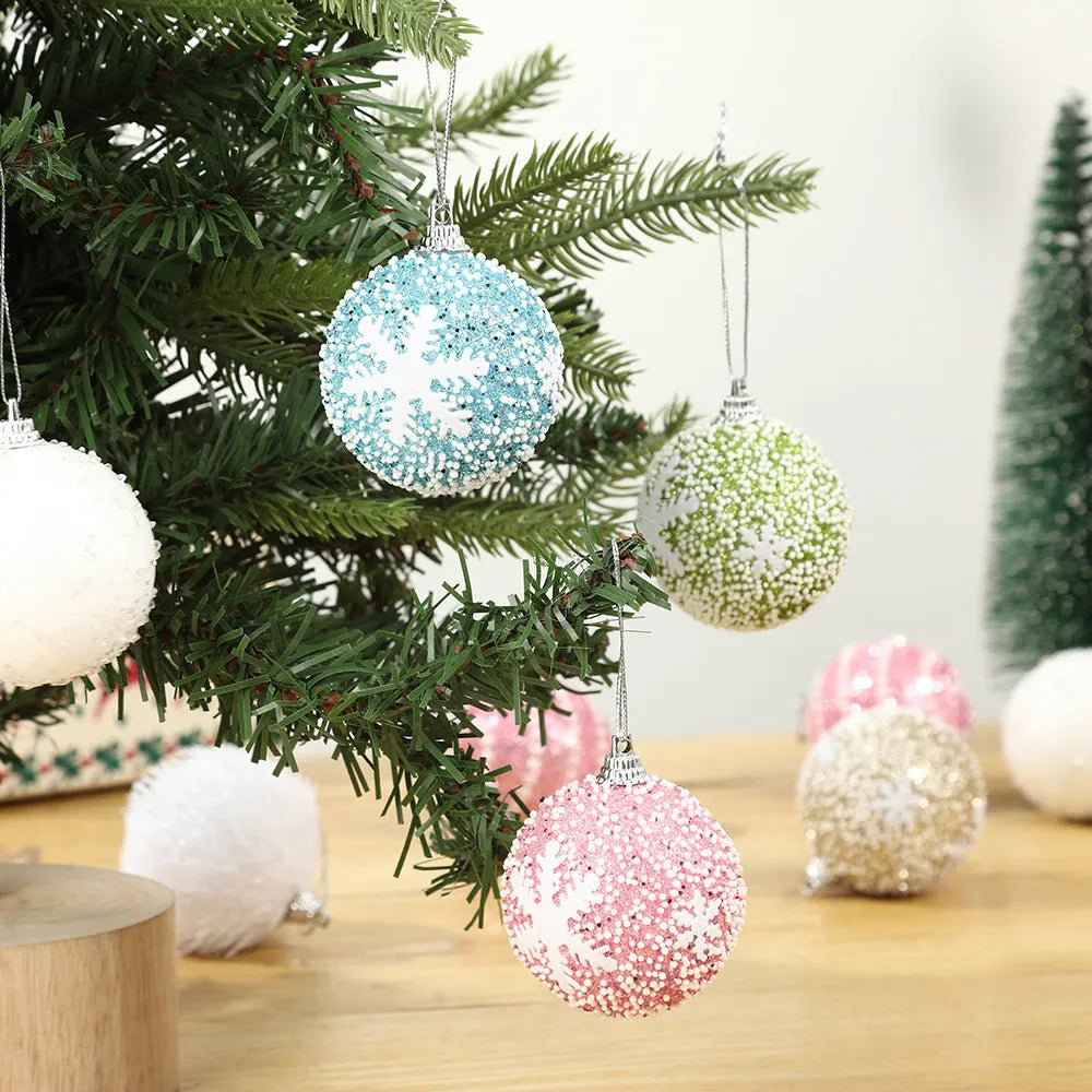 16 pack of 6cm foam Christmas ball tree decorations in European style with pendant
