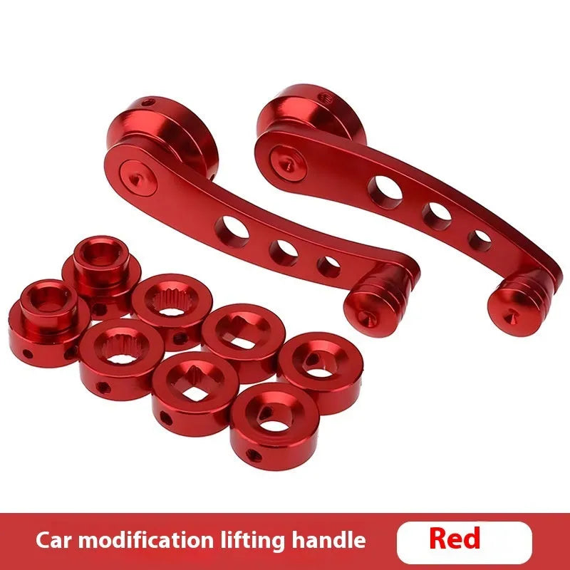 Pair of alloy car door handles in four colours black blue red silver for modification