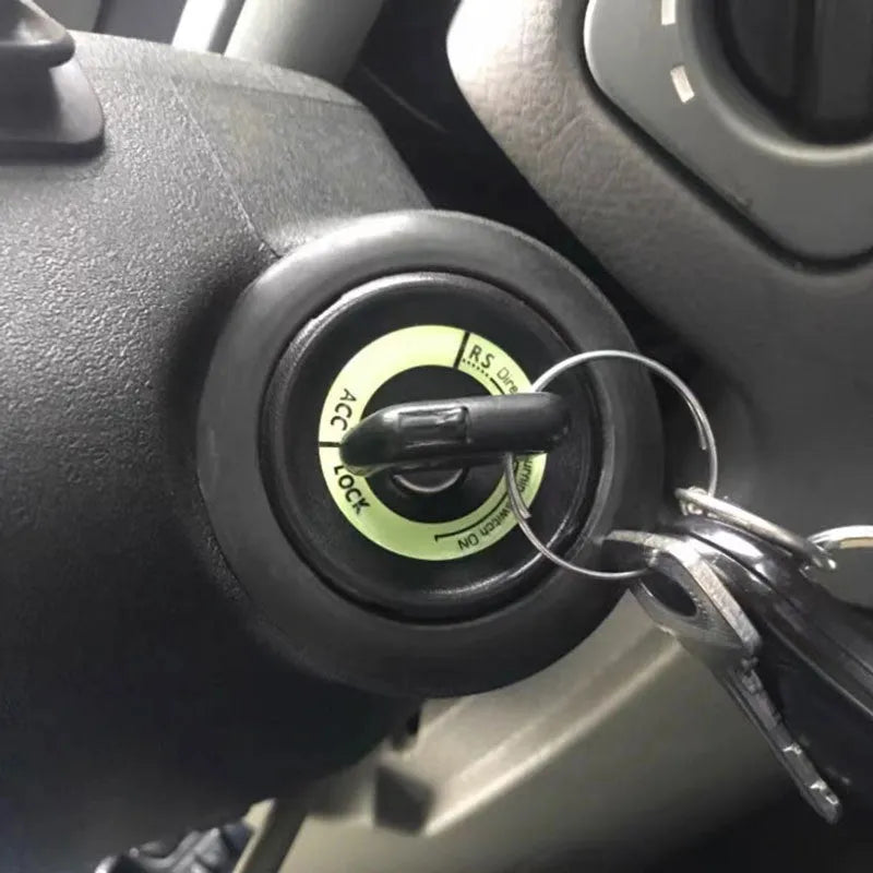 3D stereo fluorescent car keyhole sticker in black colour showing glow effect around lock
