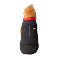 Thick winter cotton-padded dog vest for large dogs with zipper and pocket, black colour