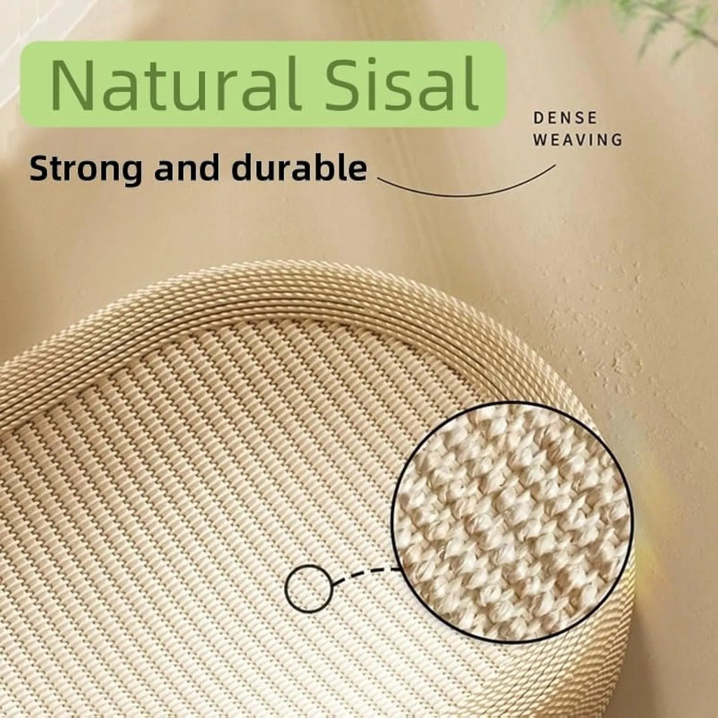 Large natural sisal cat scratching board with lounge platform for cats