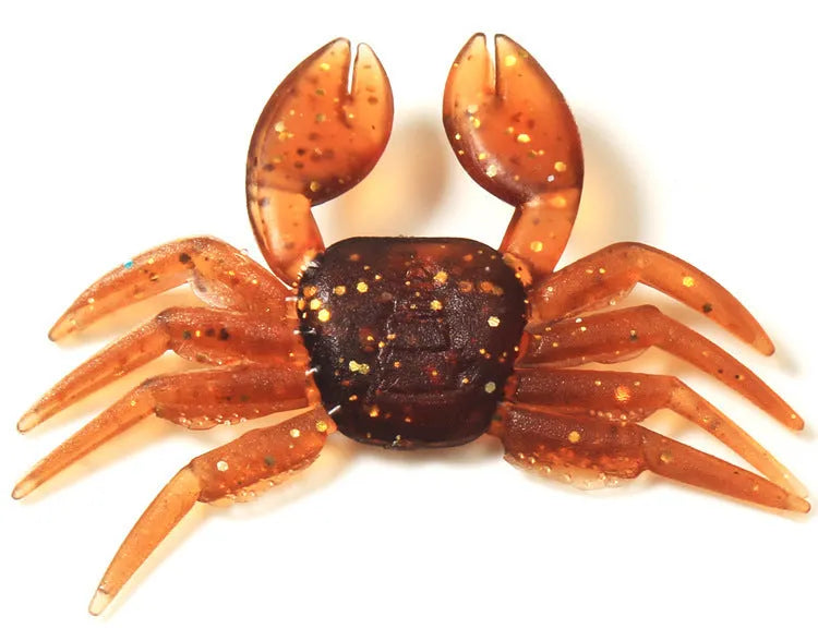 8cm PVC artificial crab fishing lure in red and brown colour options