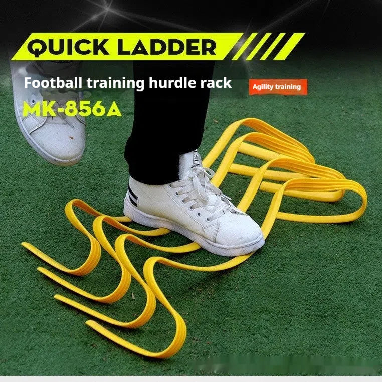 MAI CCA yellow U-shaped children's sports training hurdle on grass showing three height settings