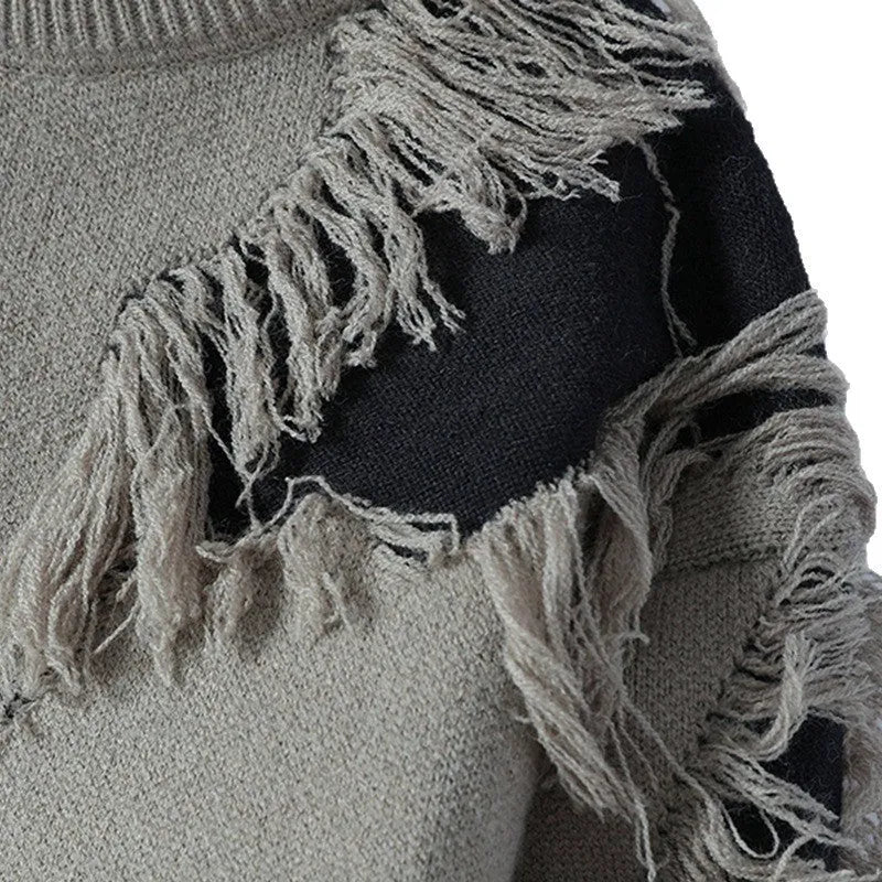 Fashion casual round neck loose men's polyester sweater in black, gray, and green, sizes M to 4XL