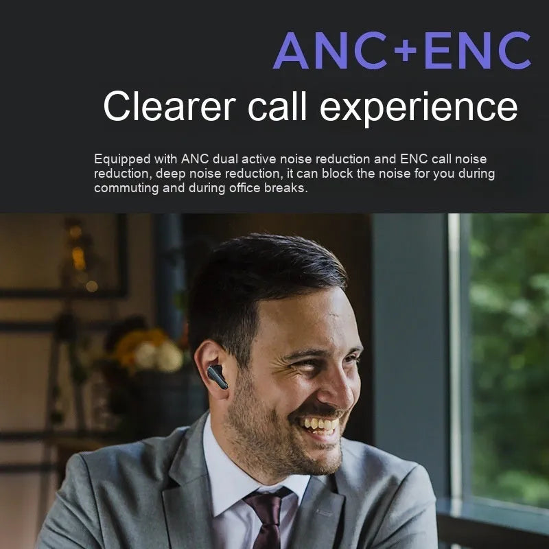 Y40 true wireless Bluetooth earphones with charging case in black, featuring ANC ENC noise cancellation and 13mm driver