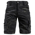 Tactical cargo shorts in straight-leg cut with spandex acetate construction