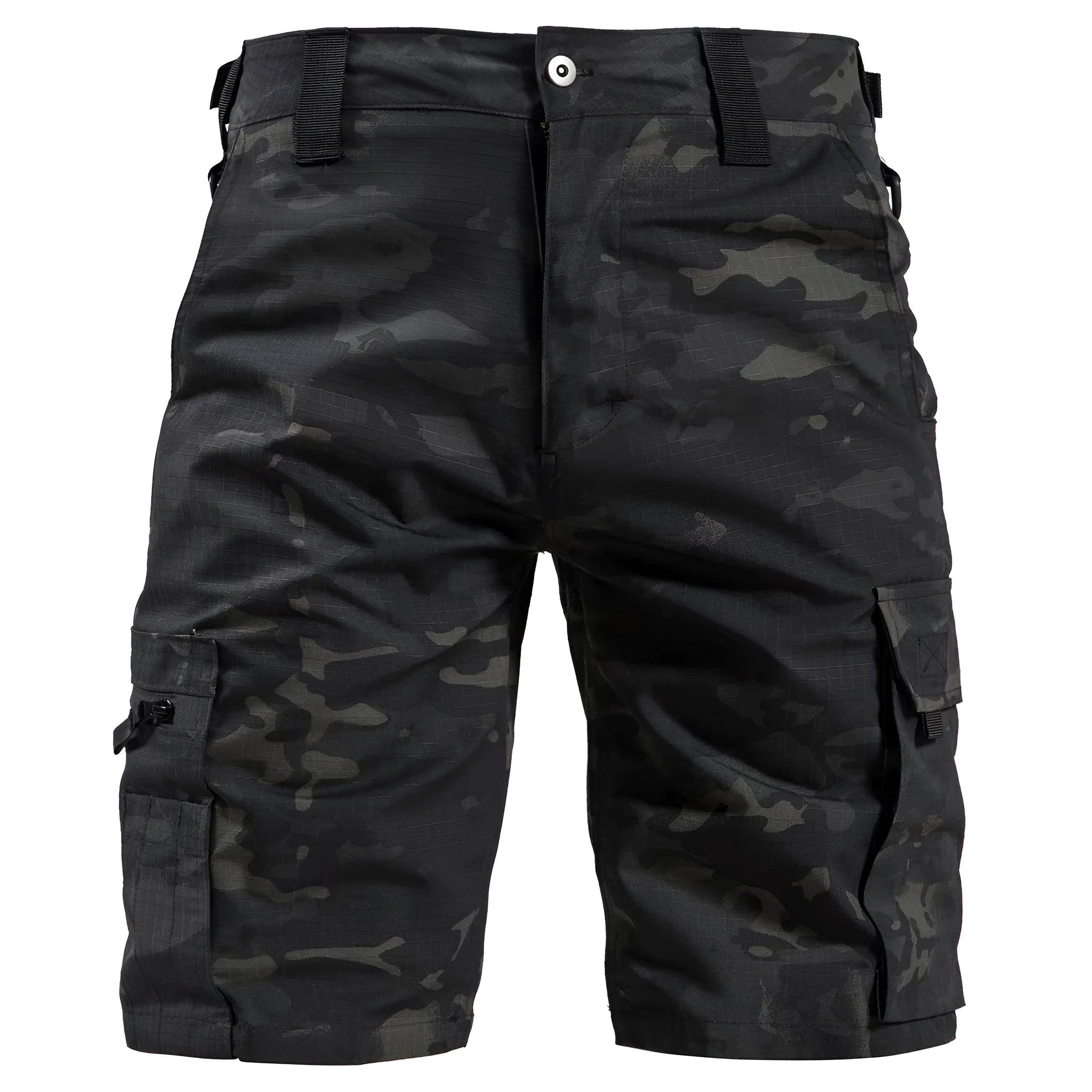 Tactical cargo shorts in straight-leg cut with spandex acetate construction