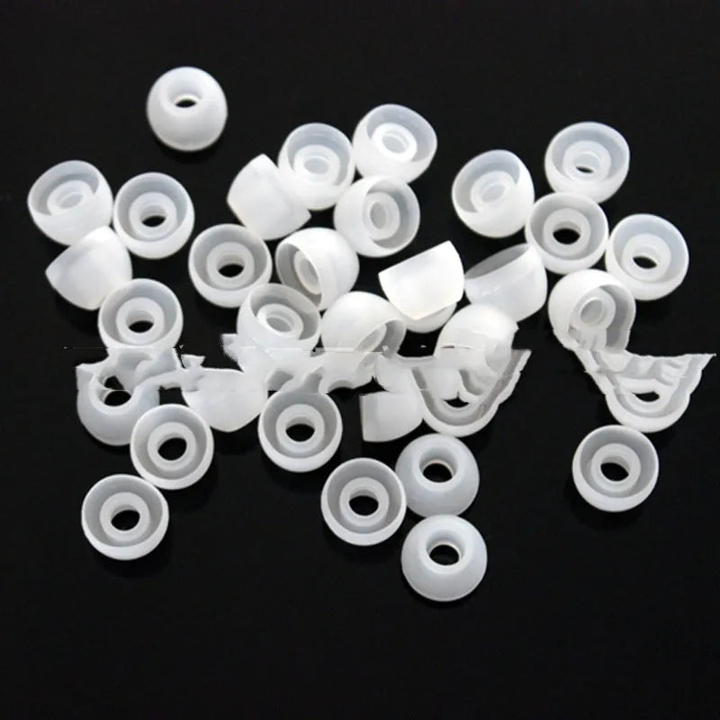 Universal silicone ear tips cover 24 pack medium size for AirPods Bluetooth headsets black white in ziplock bag