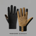 Men's and women's sports cycling gloves in black and grey with touchscreen function and windproof PU construction
