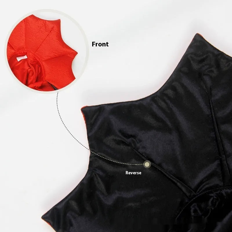 Black and red Halloween costume for dogs and cats with polyester construction