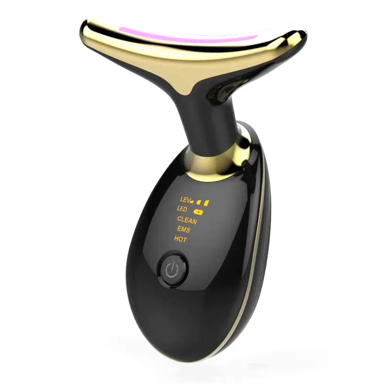 EMS thermal neck lifting massager with LED lights for facial skin tightening and wrinkle reduction