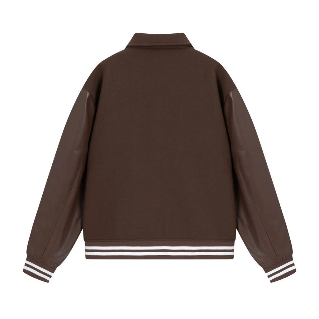 Women's apricot cotton jacket with bone embroidery detail for autumn and winter wear.
